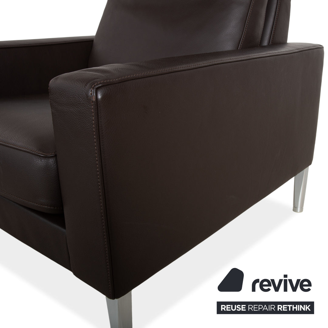 FSM Leder Sessel Braun Dunkelbraun