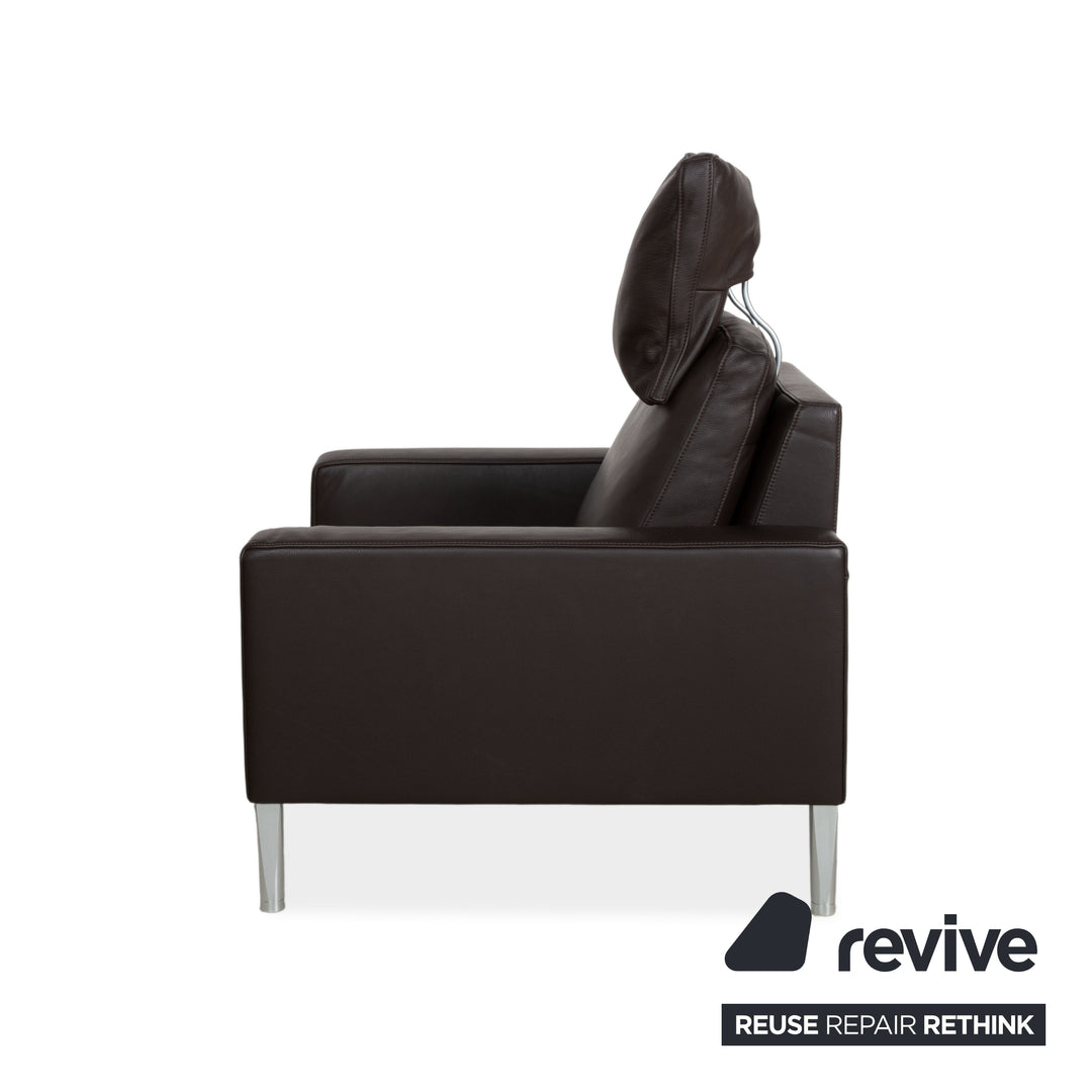 FSM Leder Sessel Braun Dunkelbraun