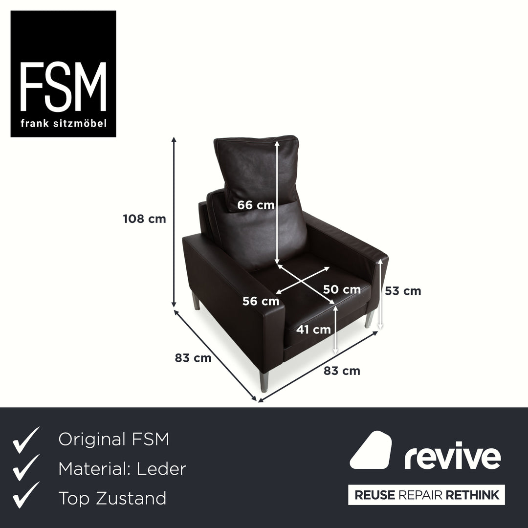 FSM Leder Sessel Braun Dunkelbraun