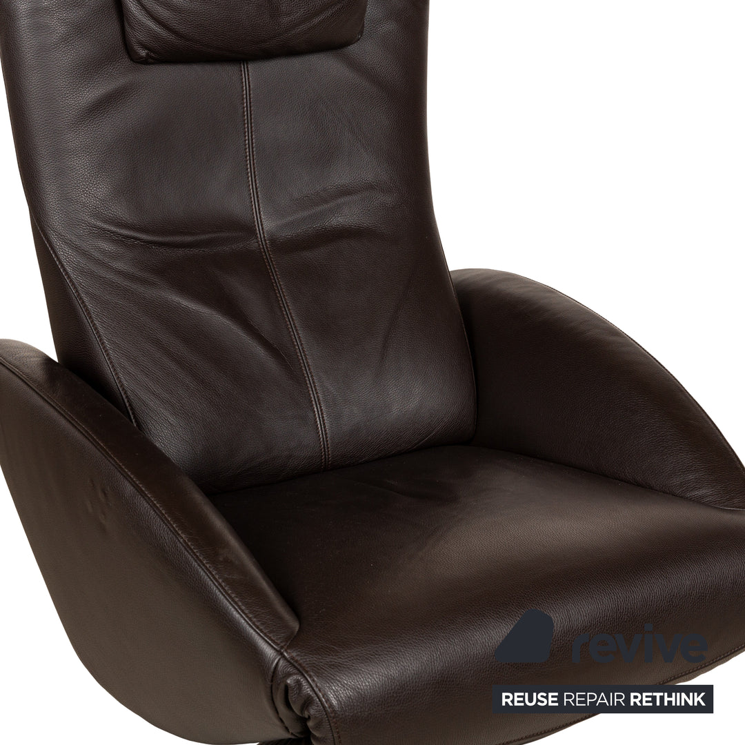 FSM Mate Leather Armchair Brown Electric Function Relax Chair