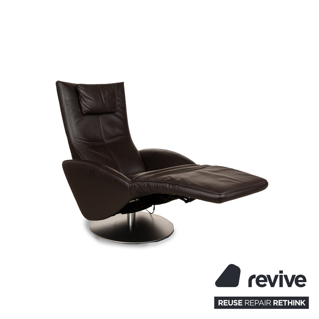 FSM Mate Leather Armchair Brown Electric Function Relax Chair