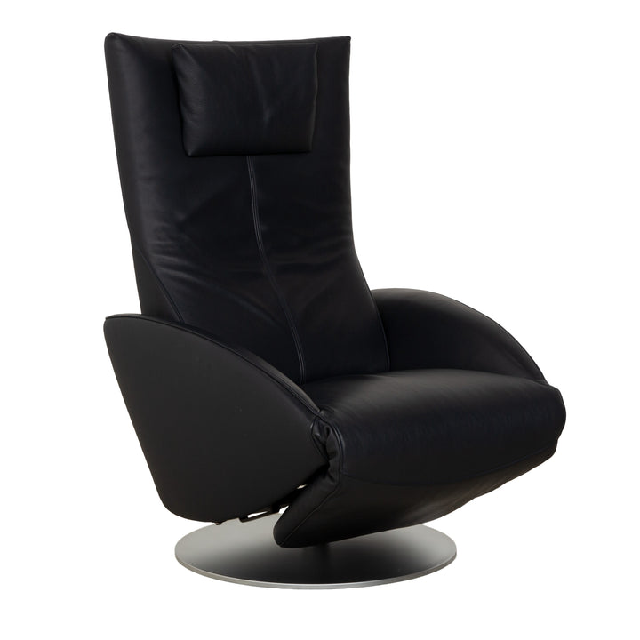 Fauteuil FSM Mate en cuir bleu foncé électr. Fonction Batterie Fonction Relax