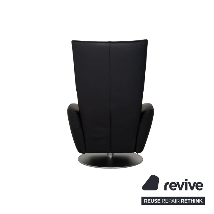 Fauteuil FSM Mate en cuir bleu foncé électr. Fonction Batterie Fonction Relax
