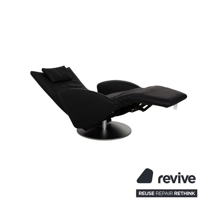 Fauteuil FSM Mate en cuir bleu foncé électr. Fonction Batterie Fonction Relax
