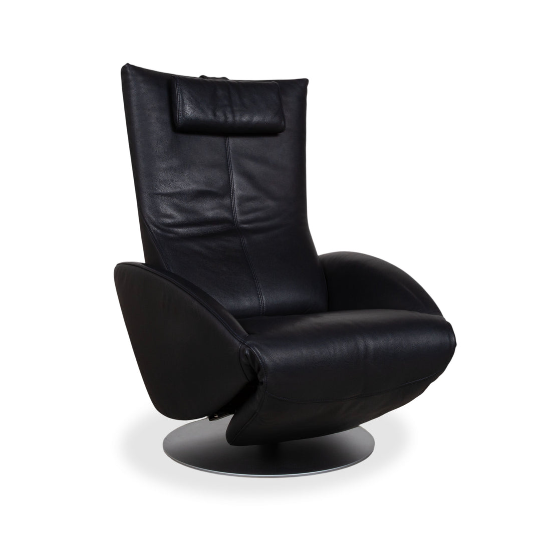 FSM Mate Leder Sessel Dunkelblau elektrische Funktion Akku Relaxsessel