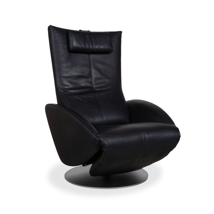 FSM Mate Leder Sessel Dunkelblau elektrische Funktion Akku Relaxsessel