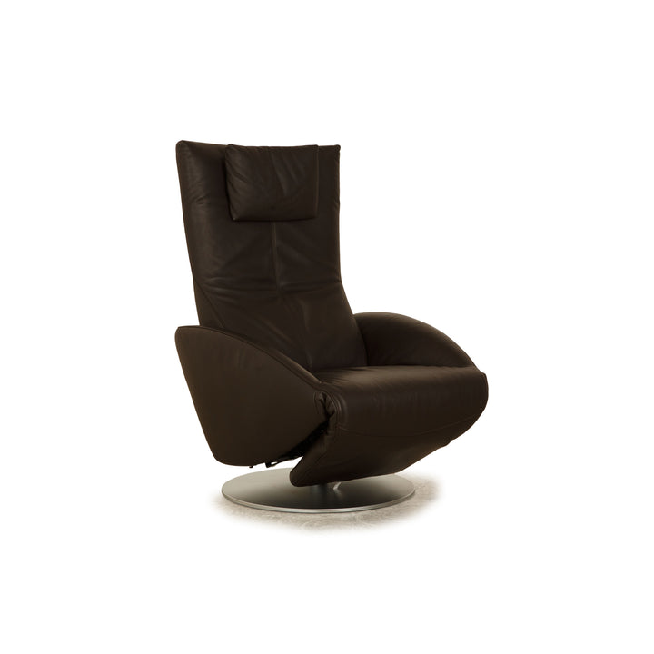 FSM Mate Leather Armchair Dark Brown Electric Function Battery