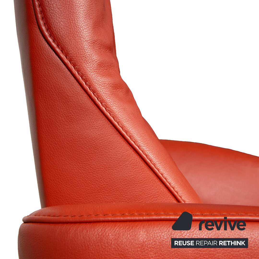 FSM Mate Leder Sessel Orange Rot inkl. elektrische Funktion Akku Relaxsessel