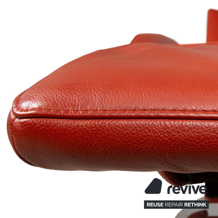 FSM Mate Leder Sessel Orange Rot inkl. elektrische Funktion Akku Relaxsessel