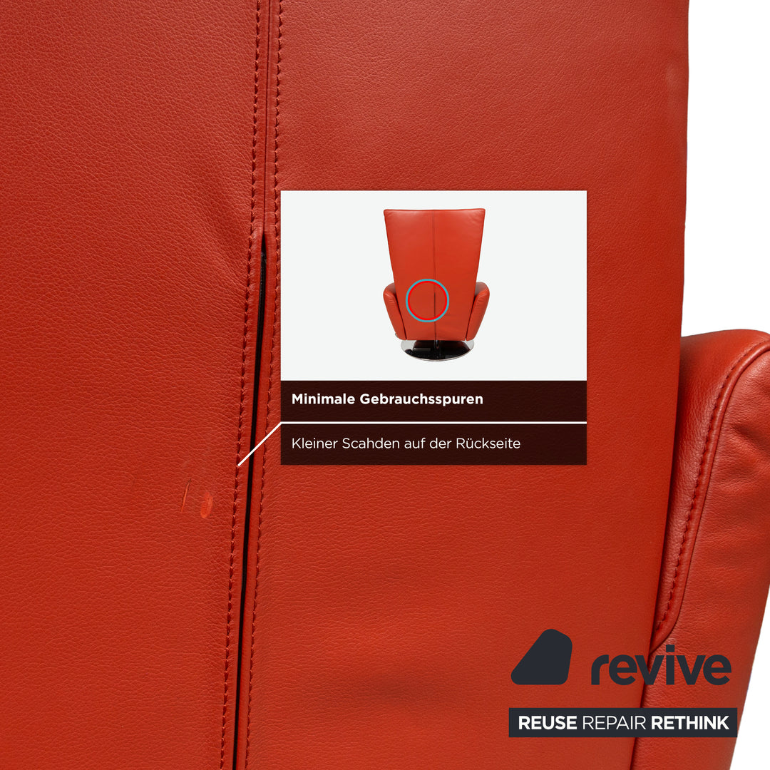 FSM Mate Leder Sessel Orange Rot inkl. elektrische Funktion Akku Relaxsessel