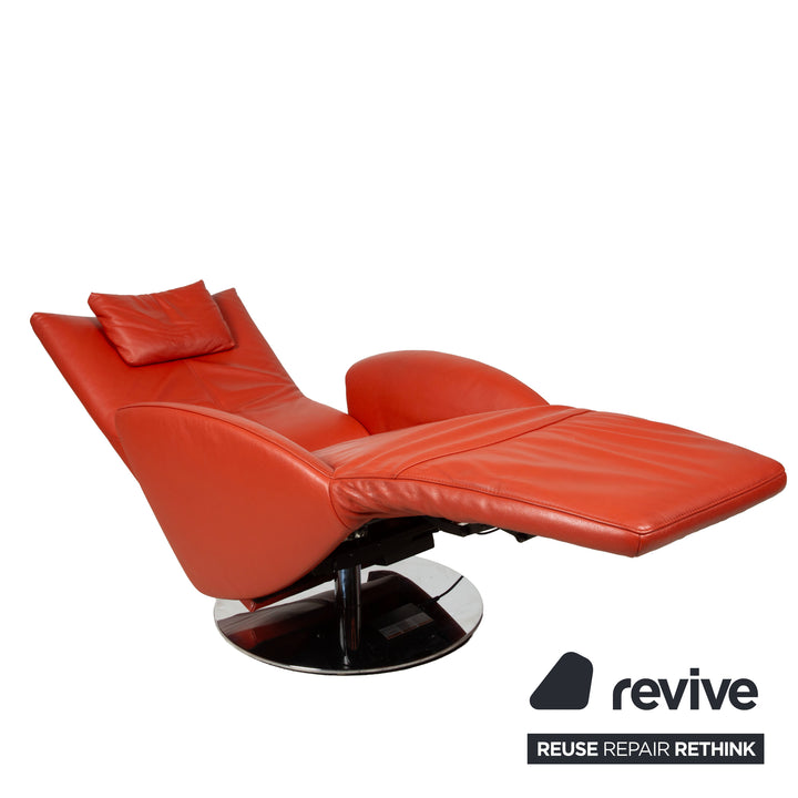 FSM Mate Leder Sessel Orange Rot inkl. elektrische Funktion Akku Relaxsessel