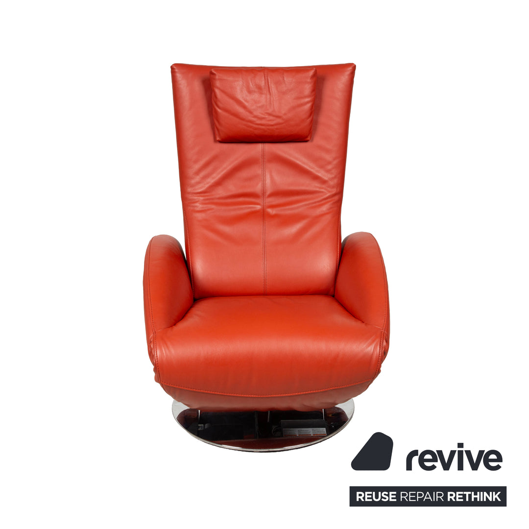 FSM Mate Leder Sessel Orange Rot inkl. elektrische Funktion Akku Relaxsessel