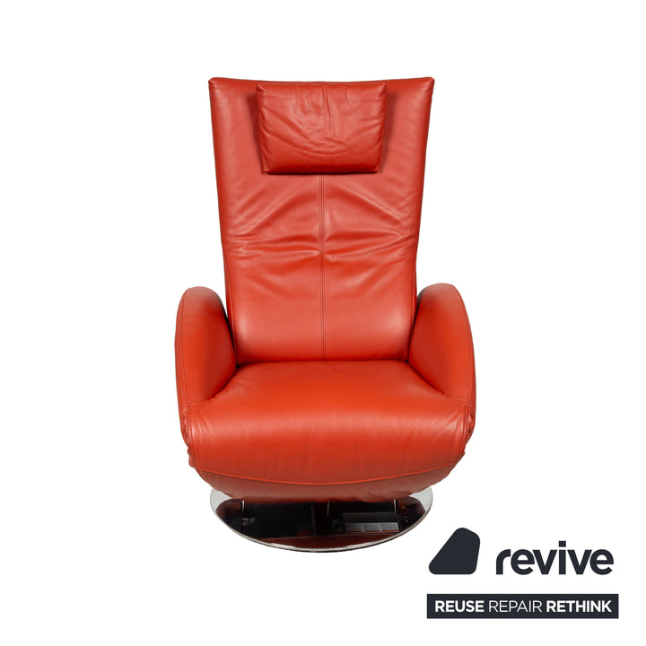 FSM Mate Leder Sessel Orange Rot inkl. elektrische Funktion Akku Relaxsessel