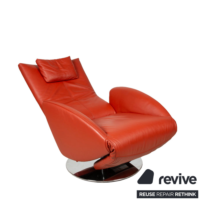 FSM Mate Leder Sessel Orange Rot inkl. elektrische Funktion Akku Relaxsessel