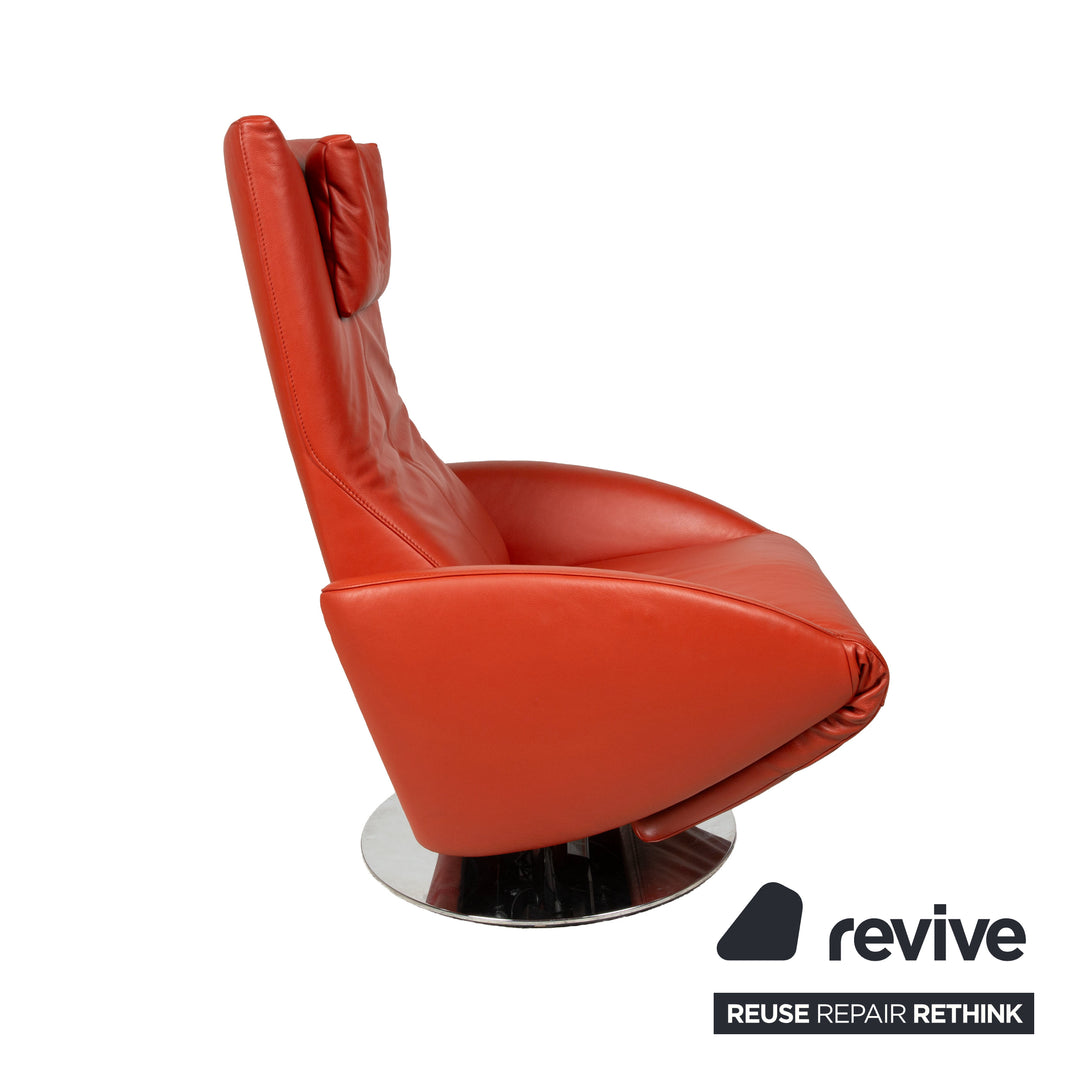 FSM Mate Leder Sessel Orange Rot inkl. elektrische Funktion Akku Relaxsessel