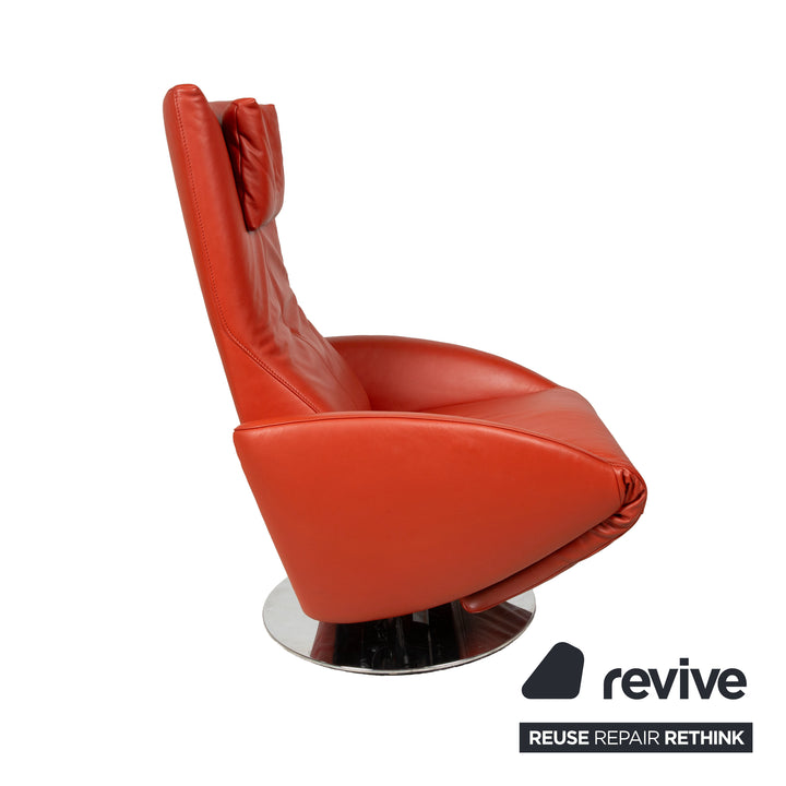 FSM Mate Leder Sessel Orange Rot inkl. elektrische Funktion Akku Relaxsessel