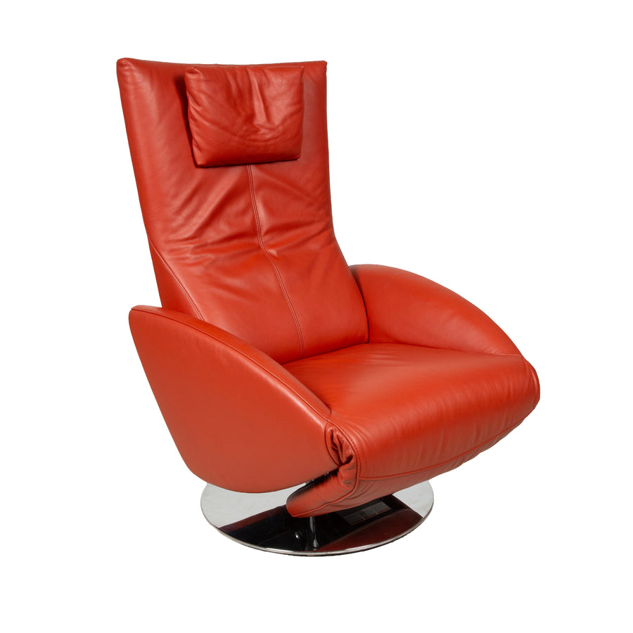 FSM Mate Leder Sessel Orange Rot inkl. elektrische Funktion Akku Relaxsessel