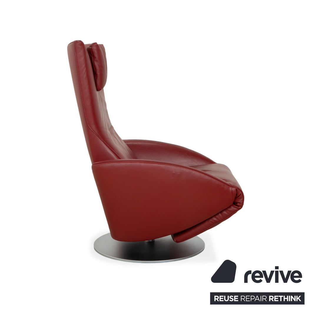 FSM Mate Leather Armchair Red Electric Function
