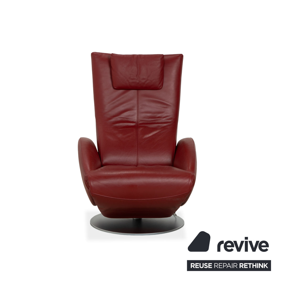 FSM Mate Leather Armchair Red Electric Function