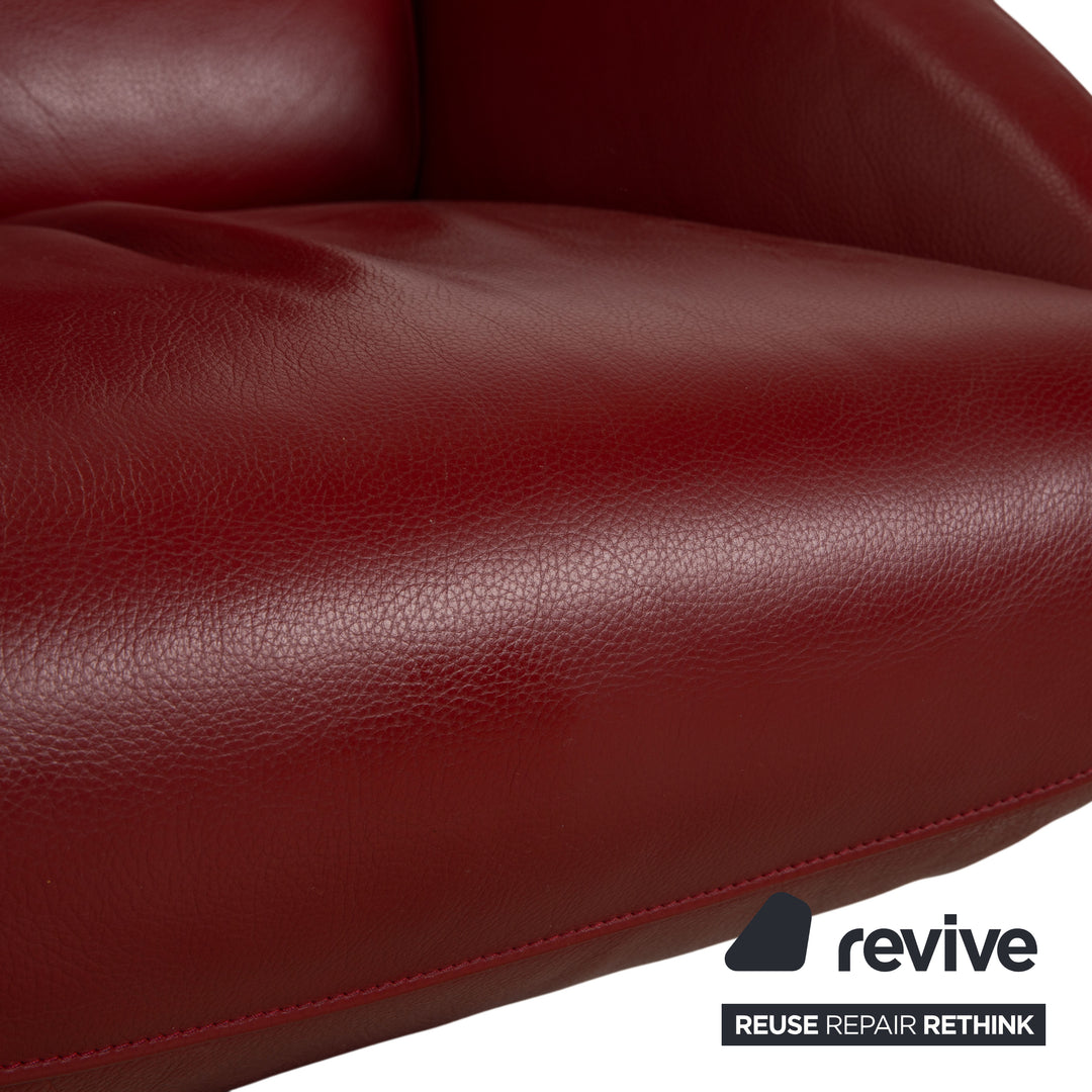 FSM Mate Leather Armchair Red Electric Function