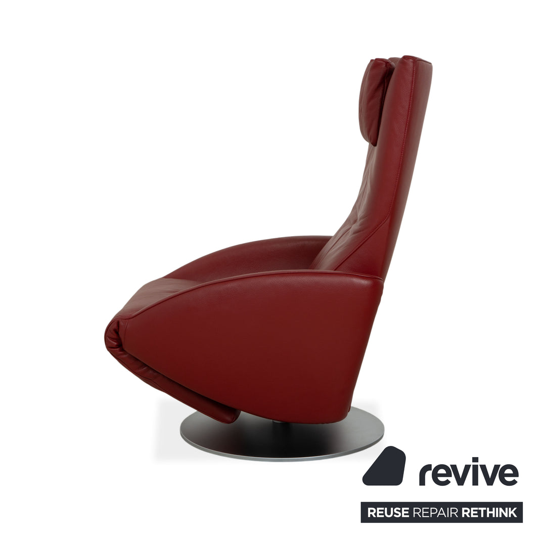 FSM Mate Leather Armchair Red Electric Function