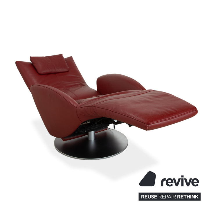 FSM Mate Leather Armchair Red Electric Function