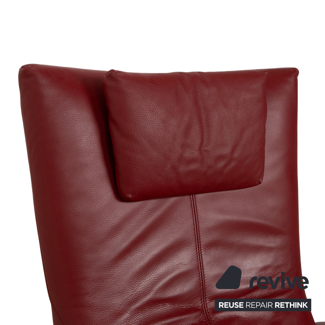 FSM Mate Leather Armchair Red Electric Function