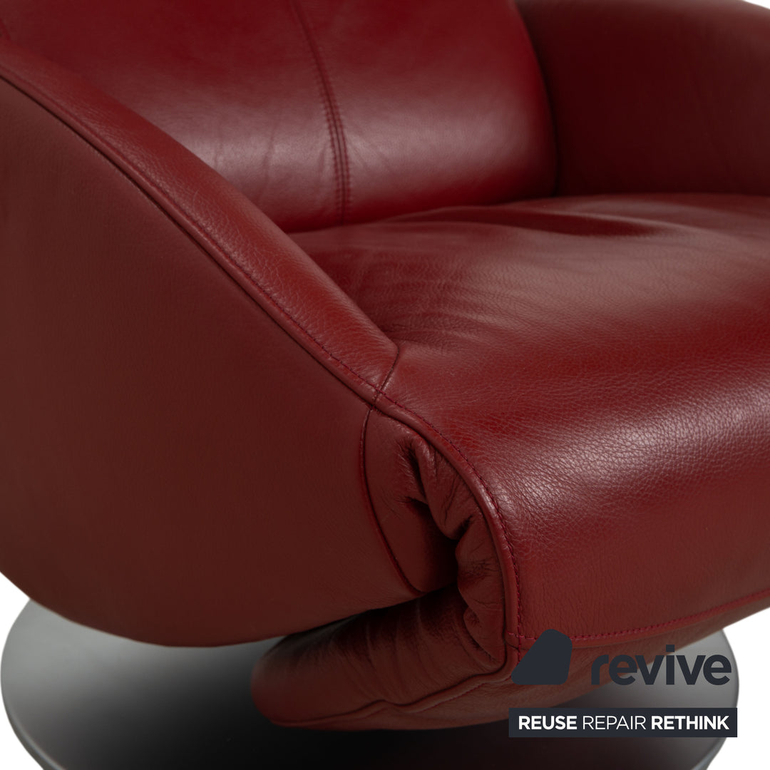 FSM Mate Leather Armchair Red Electric Function
