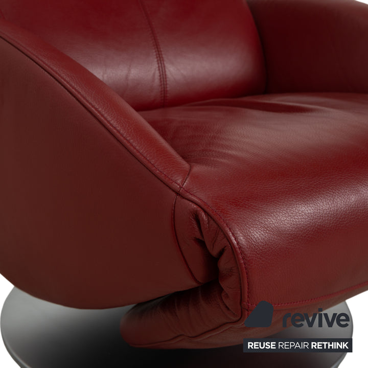 FSM Mate Leather Armchair Red Electric Function