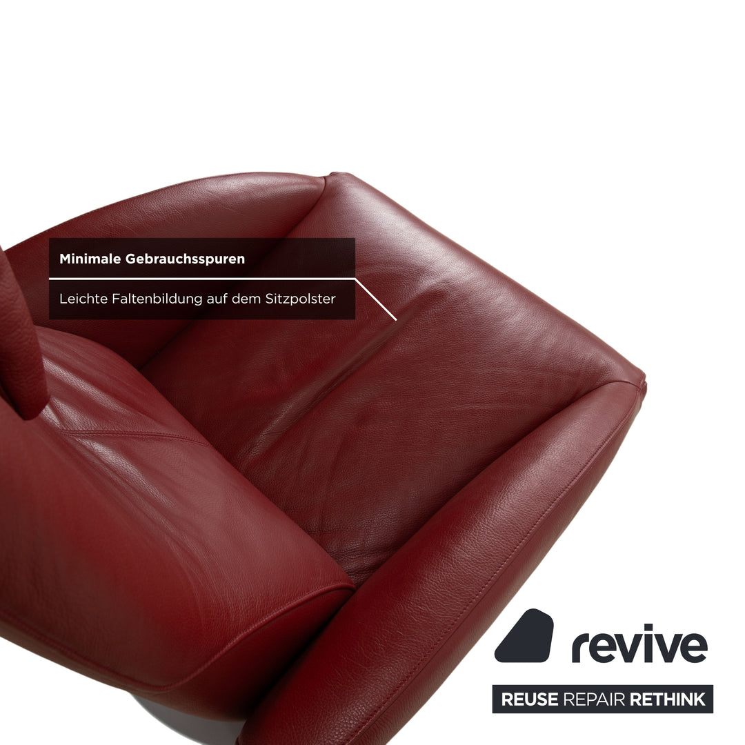 FSM Mate Leather Armchair Red Electric Function