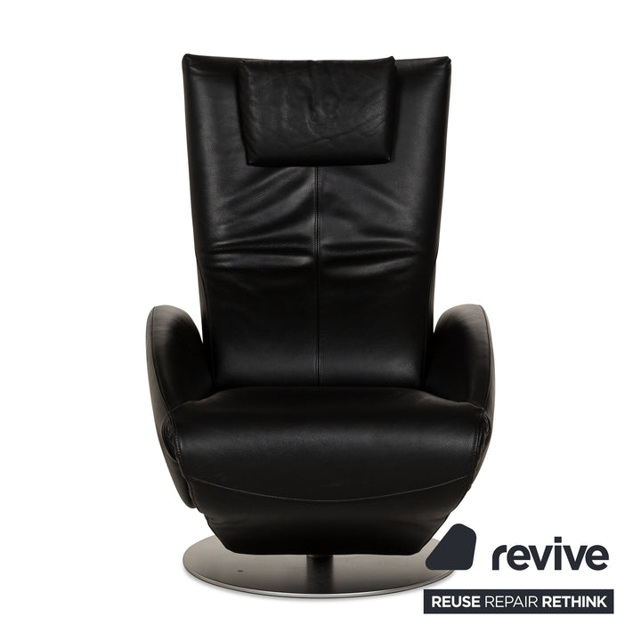 Fauteuil FSM Mate en cuir noir