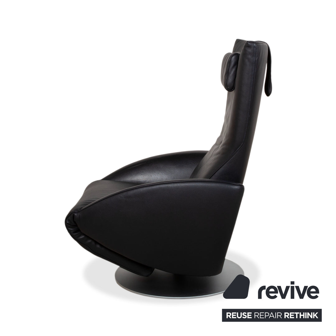 Fauteuil en cuir FSM Mate Noir électr. Fonction fauteuil de relaxation à batterie
