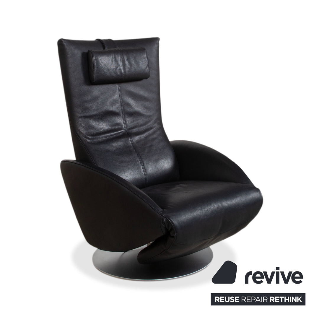 FSM Mate Leder Sessel Schwarz elektr. Funktion Akku Relaxsessel