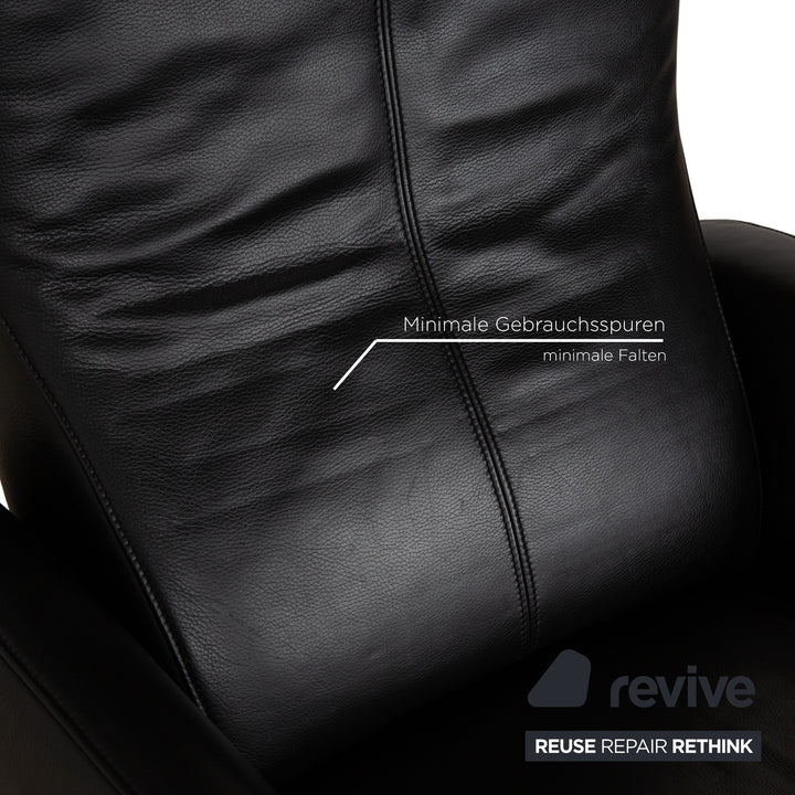 Fauteuil en cuir FSM Mate Noir électr. Fonction fauteuil de relaxation à batterie
