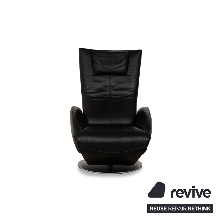 Fauteuil en cuir FSM Mate Noir électr. Fonction fauteuil de relaxation à batterie