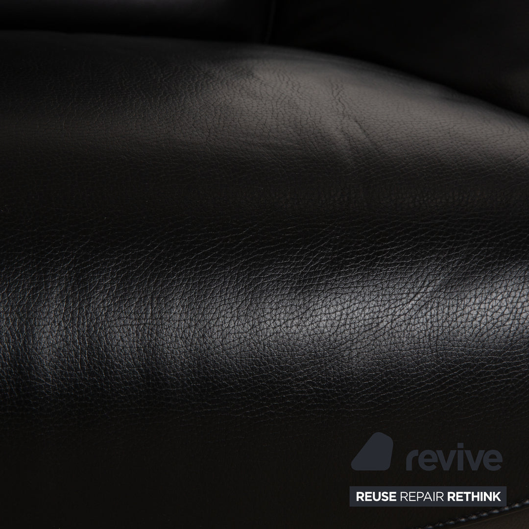 Fauteuil en cuir FSM Mate Noir électr. Fonction fauteuil de relaxation à batterie