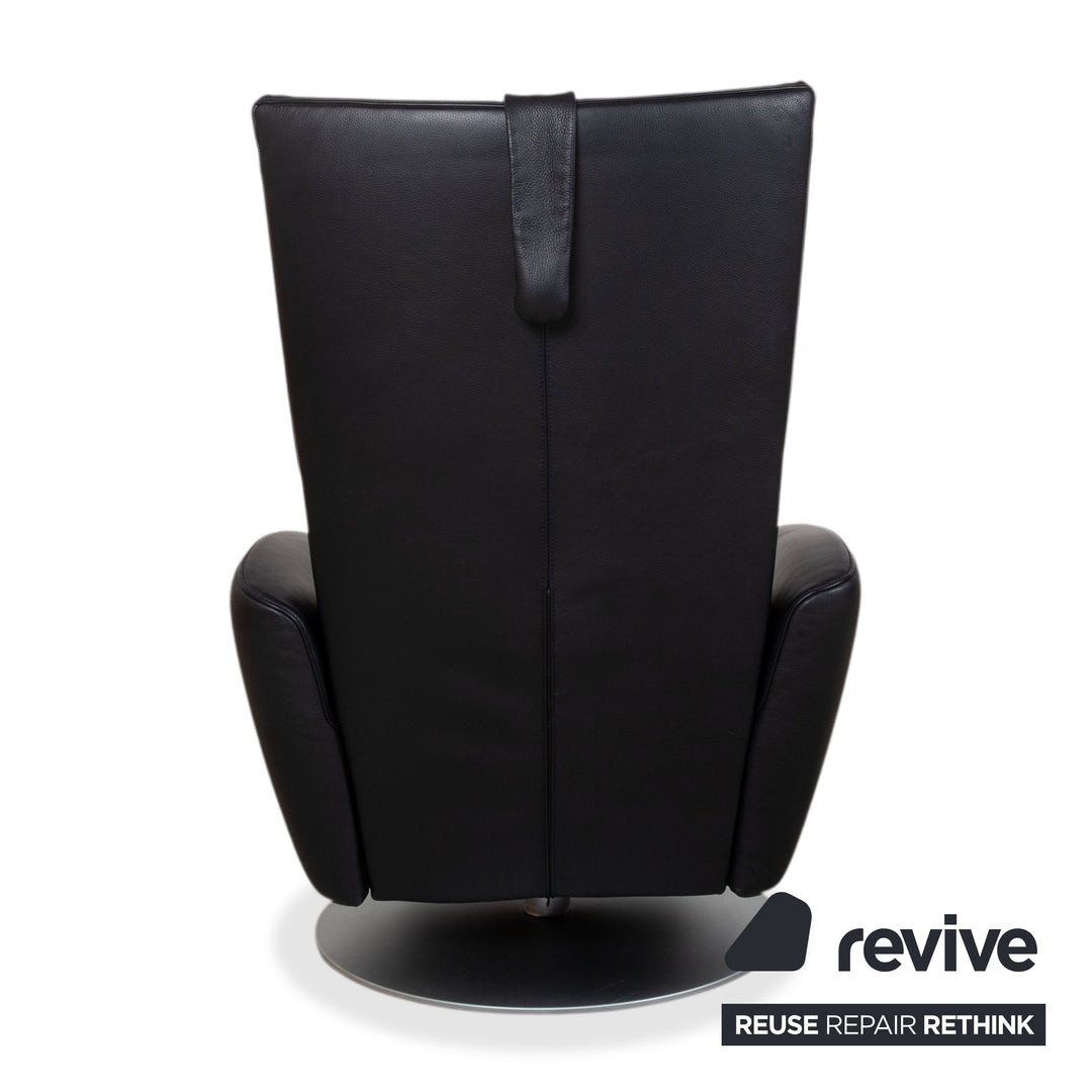 Fauteuil en cuir FSM Mate Noir électr. Fonction fauteuil de relaxation à batterie