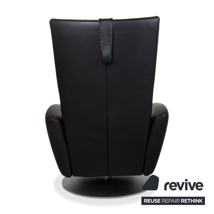 Fauteuil en cuir FSM Mate Noir électr. Fonction fauteuil de relaxation à batterie