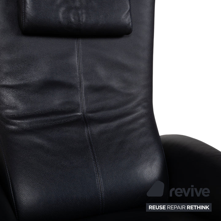 Fauteuil en cuir FSM Mate Noir électr. Fonction fauteuil de relaxation à batterie