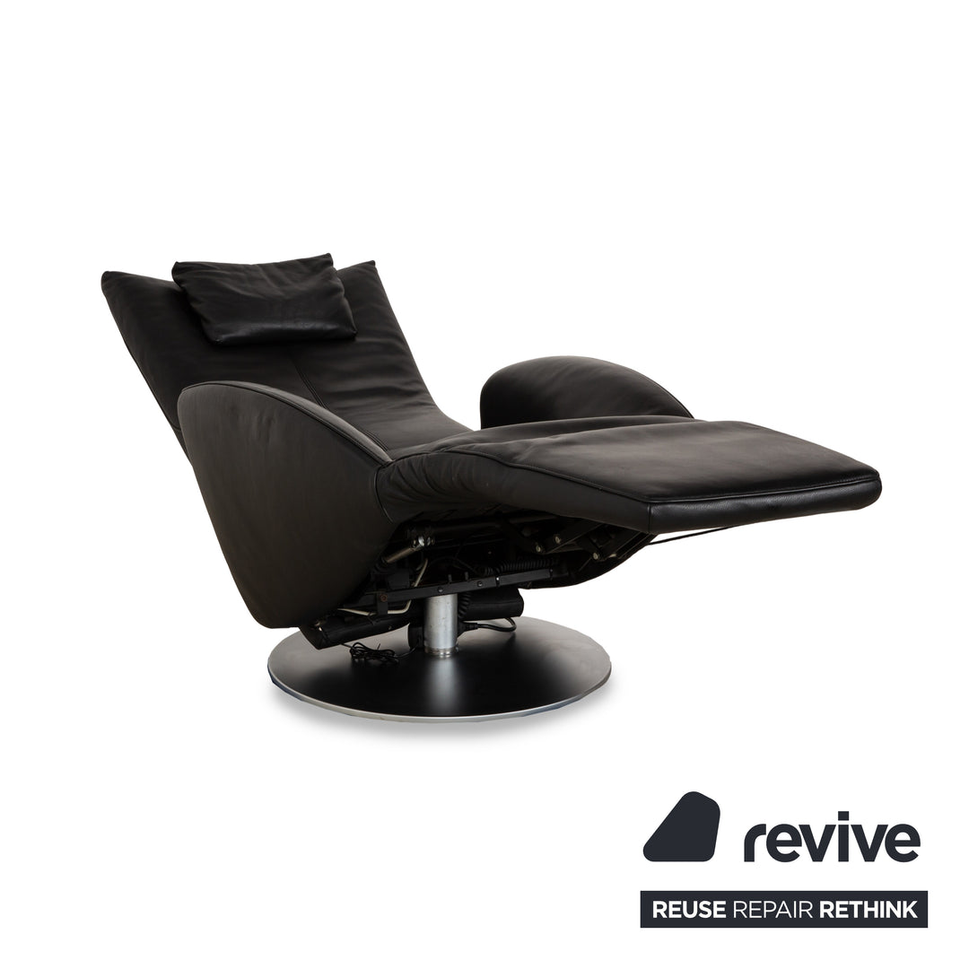 Fauteuil en cuir FSM Mate Noir électr. Fonction fauteuil de relaxation à batterie