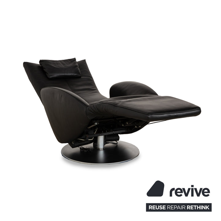 Fauteuil en cuir FSM Mate Noir électr. Fonction fauteuil de relaxation à batterie