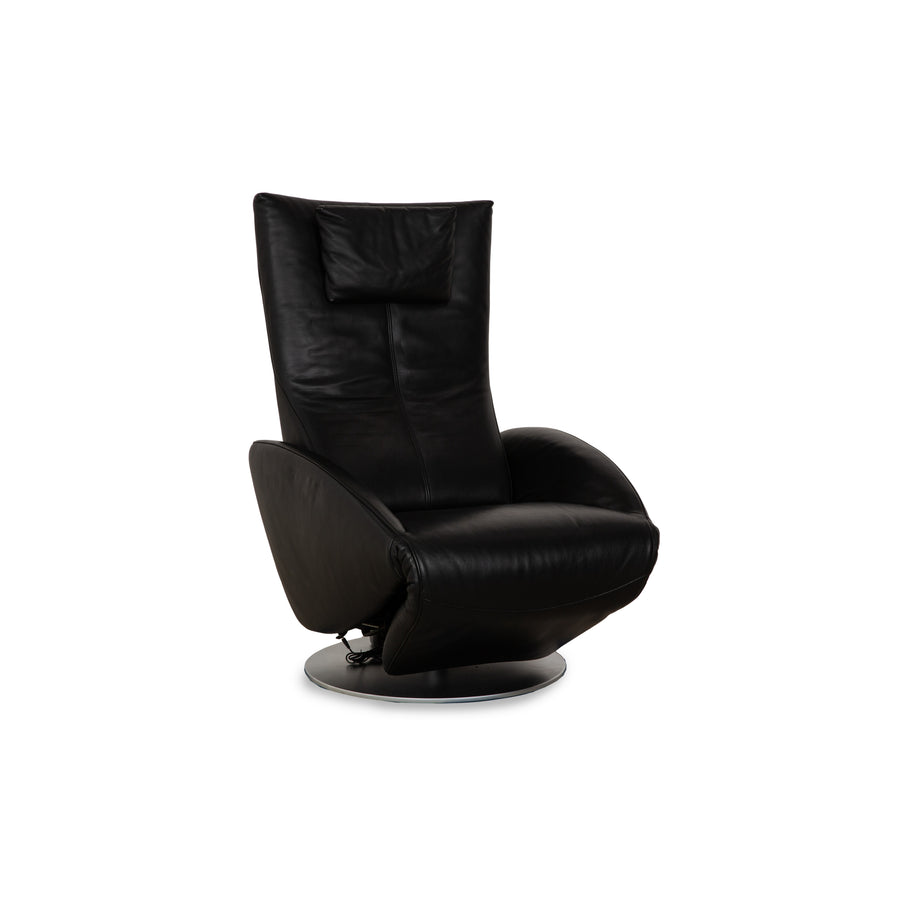 Fauteuil en cuir FSM Mate Noir électr. Fonction fauteuil de relaxation à batterie