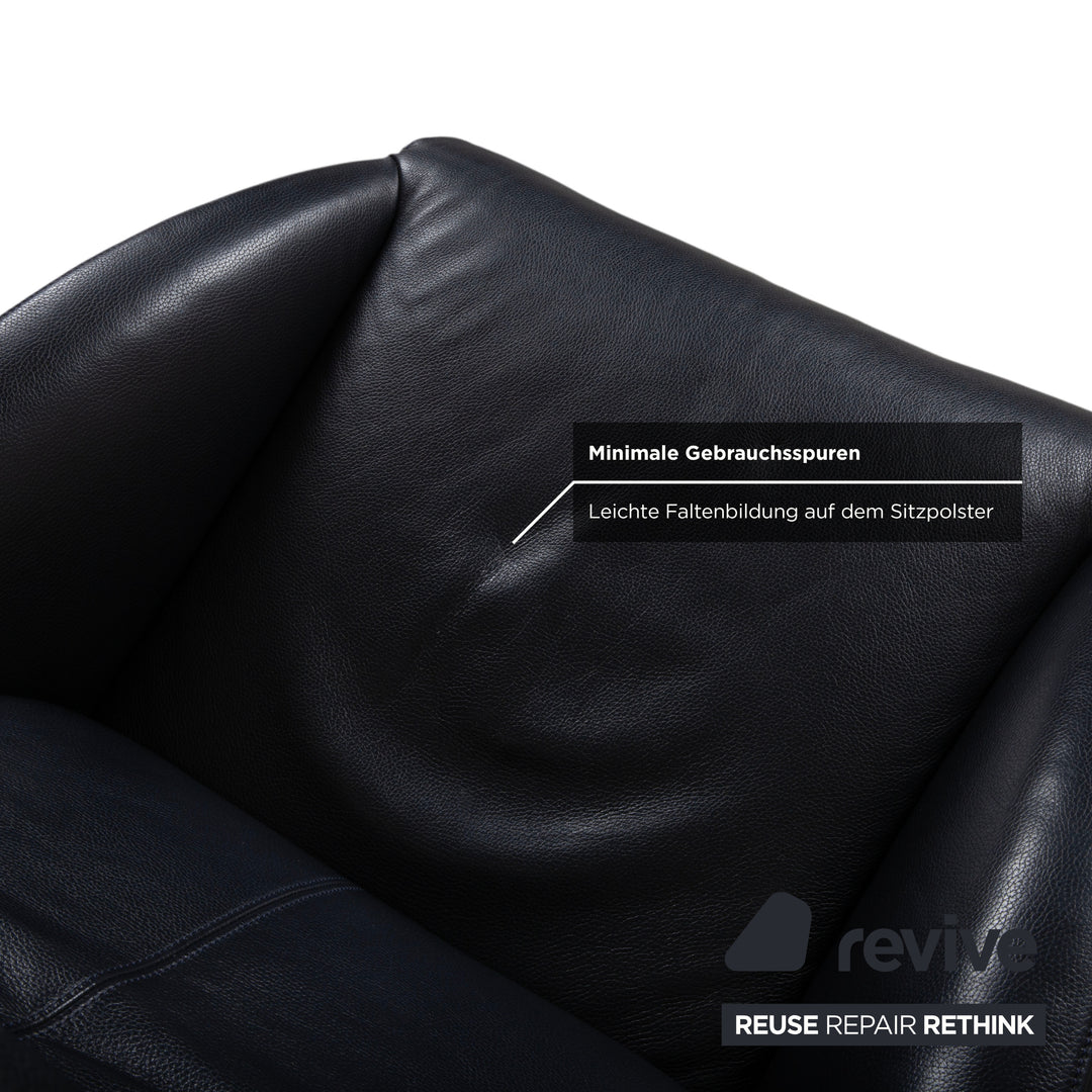 Fauteuil en cuir FSM Mate Noir électr. Fonction fauteuil de relaxation à batterie