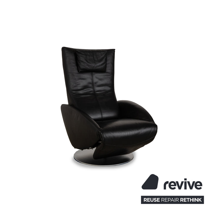 Fauteuil en cuir FSM Mate Noir électr. Fonction fauteuil de relaxation à batterie