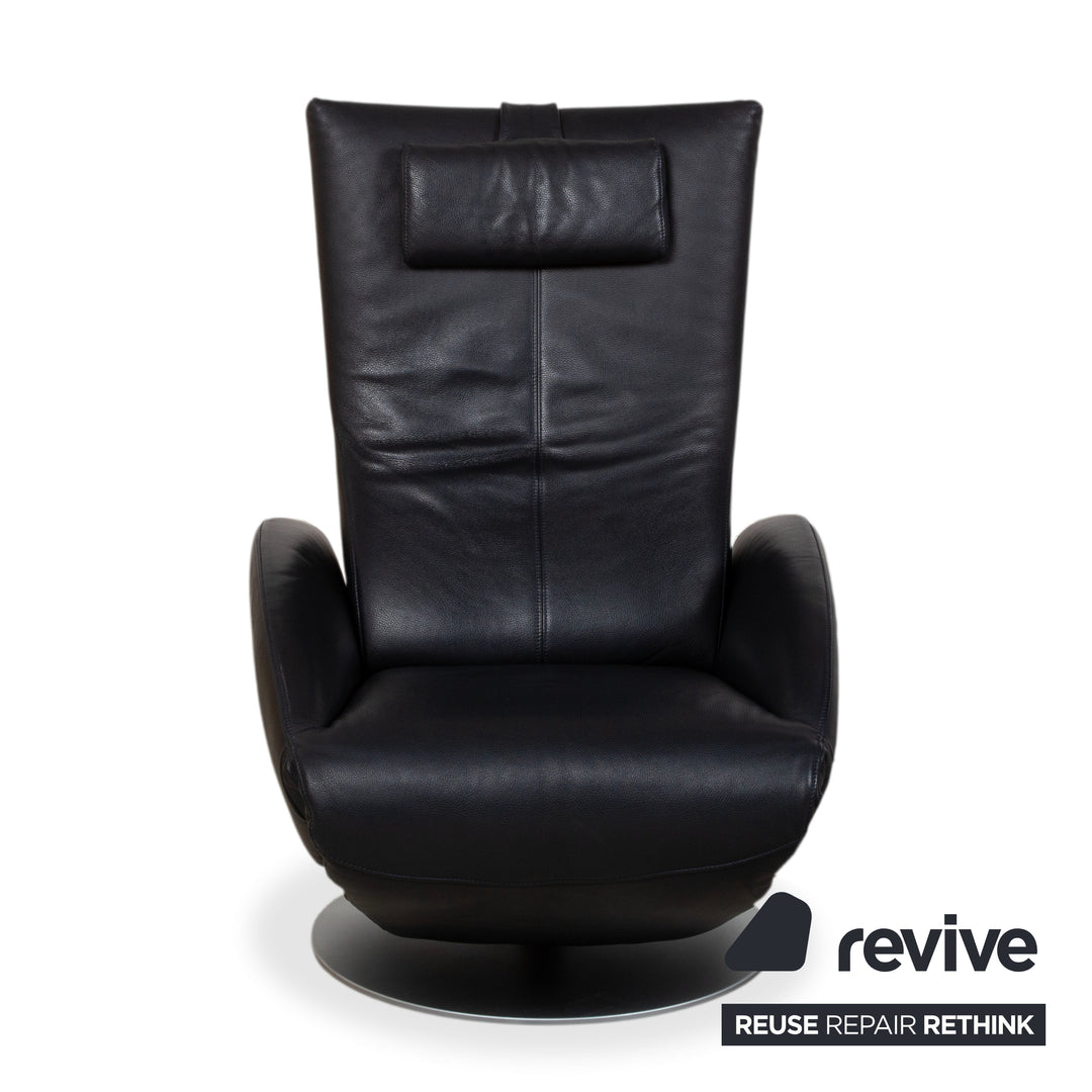 Fauteuil en cuir FSM Mate Noir électr. Fonction fauteuil de relaxation à batterie