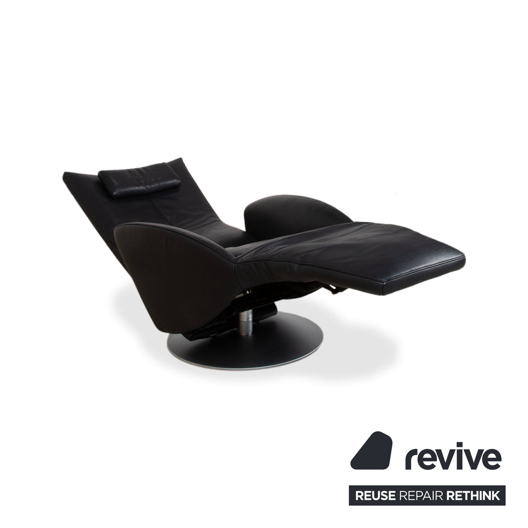 Fauteuil en cuir FSM Mate Noir électr. Fonction fauteuil de relaxation à batterie