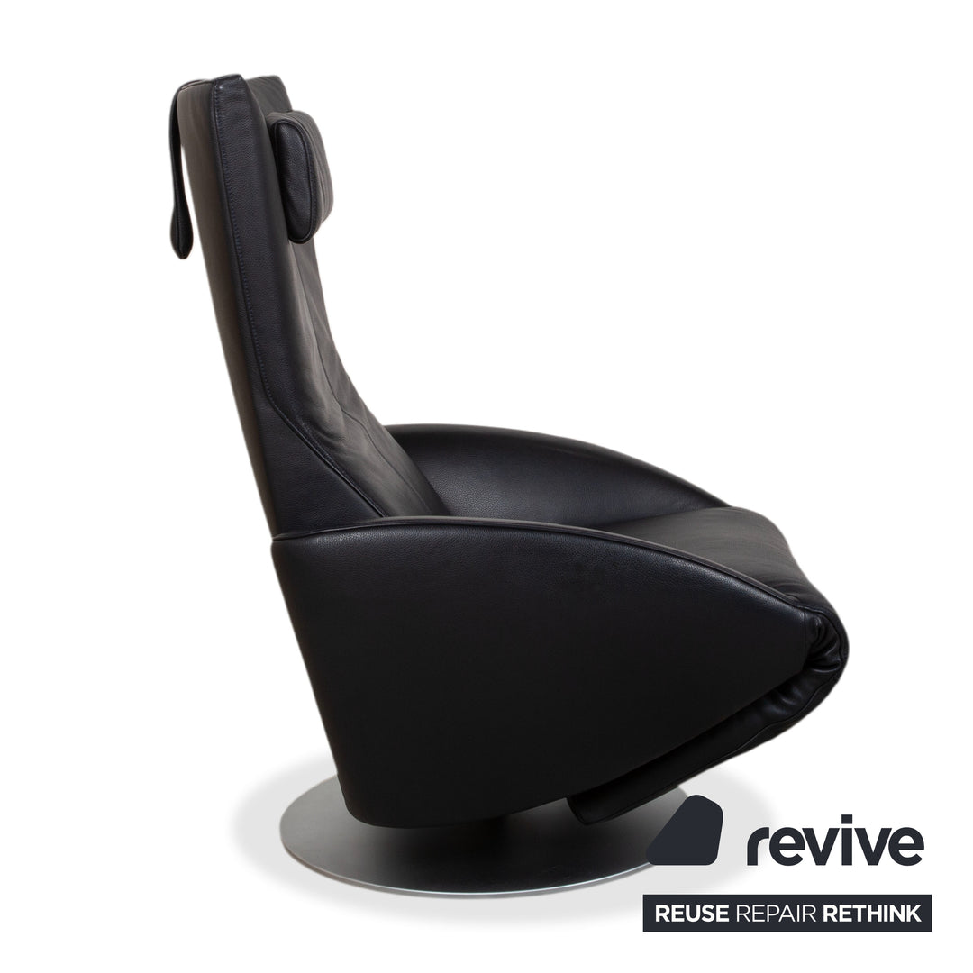 Fauteuil en cuir FSM Mate Noir électr. Fonction fauteuil de relaxation à batterie