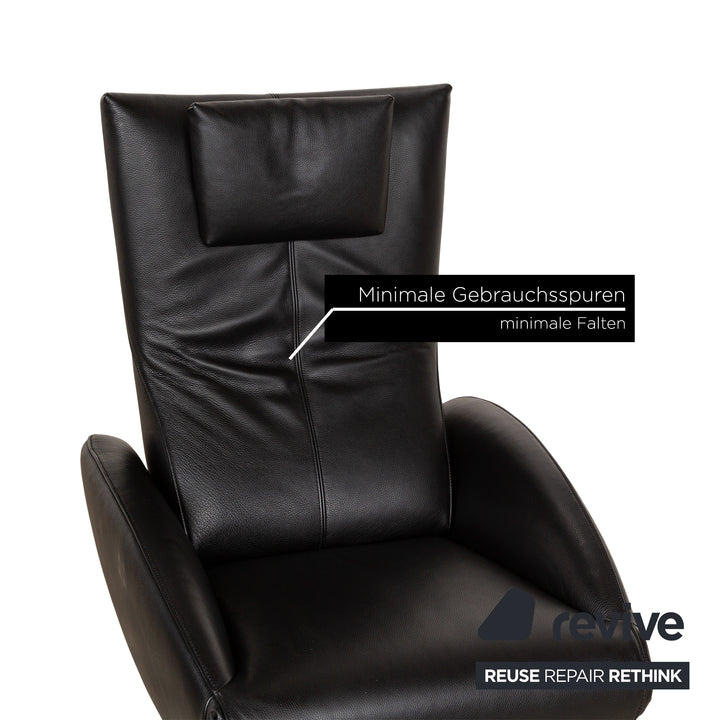 Fauteuil en cuir FSM Mate noir fonction électrique