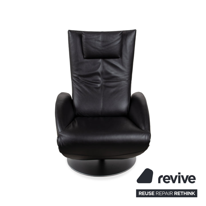 FSM Mate Leather Armchair Black Electric Function