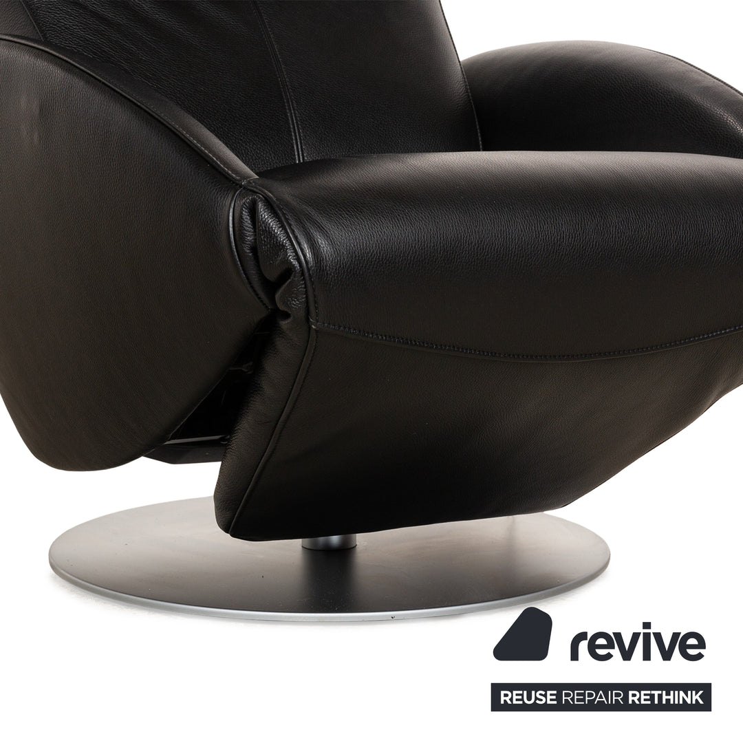 Fauteuil en cuir FSM Mate noir fonction électrique